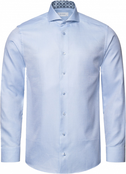 Eton - Light Blue Medallion Effect Shirt - Hellblau