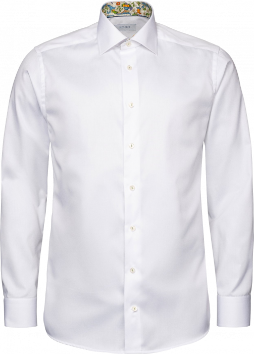 Eton - White Floral Signature Twill Shirt - Branco