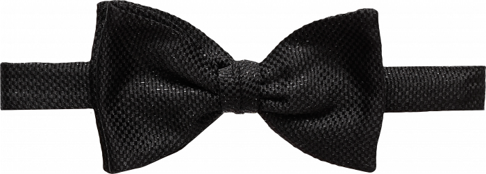 Eton - Black Silk Bow Tie, Ready Tied - Czarny