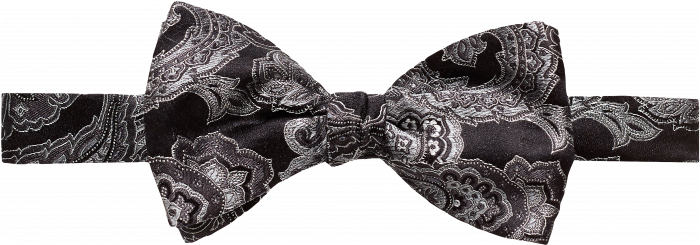 Eton - Black Paisley Bow Tie, Ready Tied - Black
