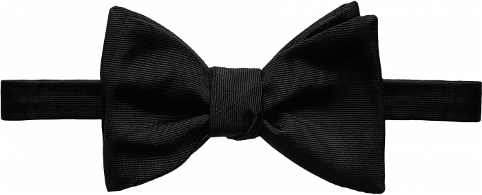 Eton - Black Bow Tie, Self Tied - Black