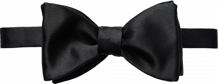 Eton - Black Silk Bow Tie, Self Tied - Schwarz