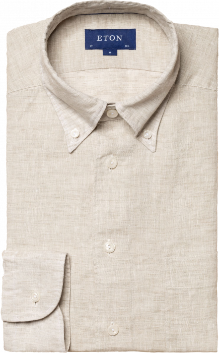Eton - Beige Solid Linen Shirt Slim Fit - Beige