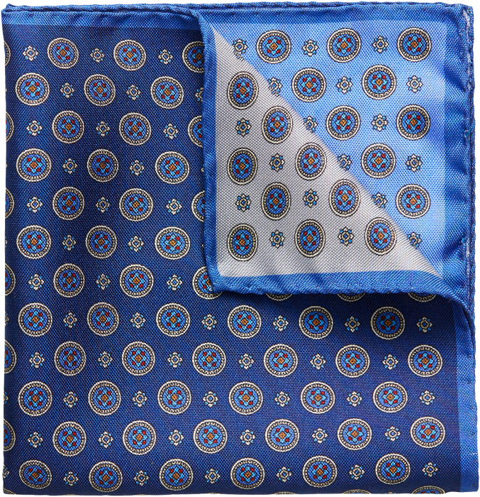 Eton - Silk Pocket Square - Azul
