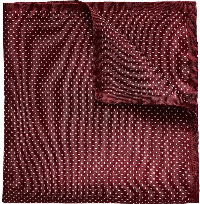 Eton - Polka Dots Silk Pocket Square - Vermelho
