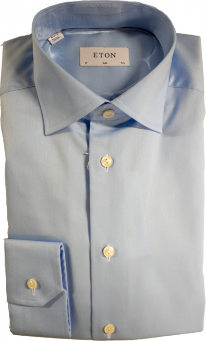 Eton - Light Blue Stretch Business Shirt, Slim Fit - Ljusblå