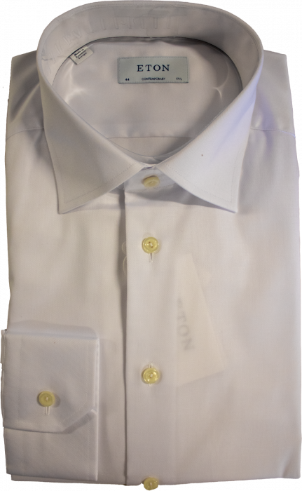 Eton - White Stretch Shirt, Contemporary Fit - Weiß