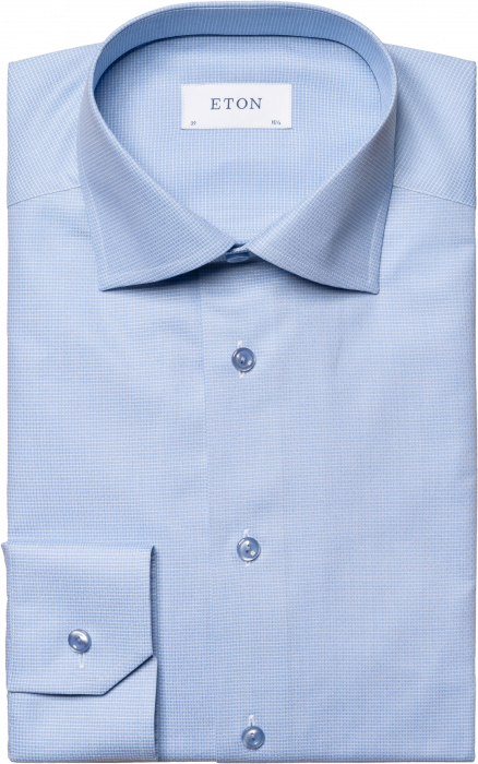 Eton - Light Blue Dobby Shirt Contemporary - Azul claro