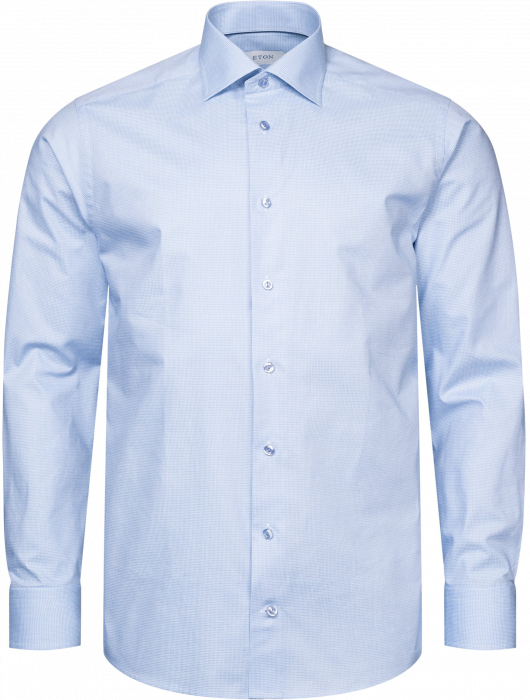 Eton - Light Blue Dobby Shirt Slim Fit - Ljusblå