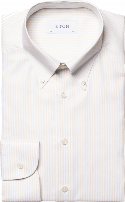 Eton - Beige Bengal Striped Oxford Shirt Contemporary - Beige
