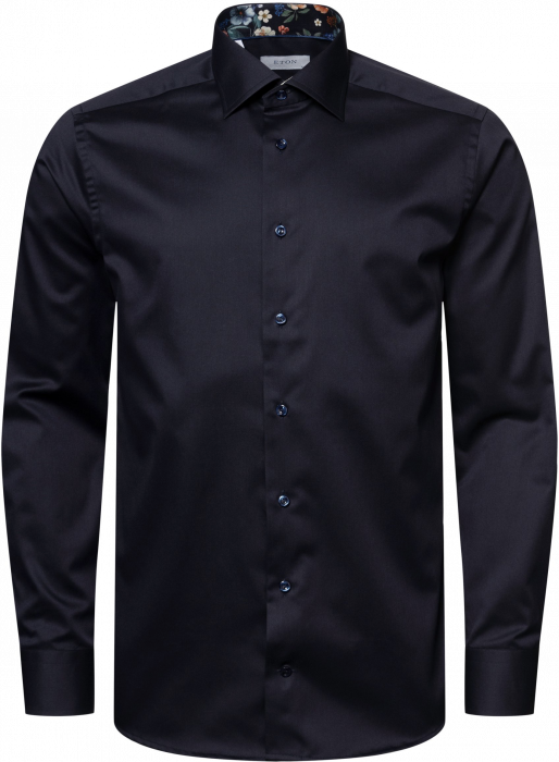 Eton - Navy Floral Signature Twill Shirt Contem - Navy