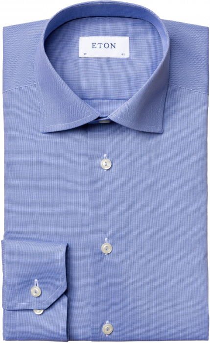 Eton - Blue Poplin Shirt Slim Fit - Azul