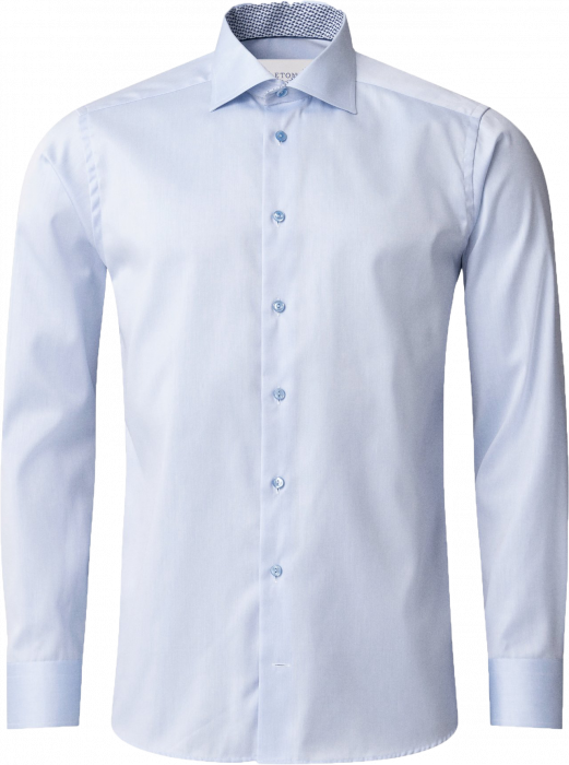 Eton - Light Blue Geometric Effect Shirt Contemporary Fit - Ljusblå