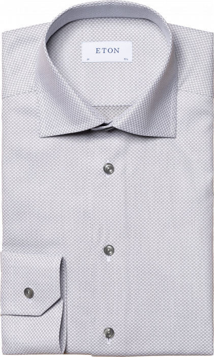 Eton - Grey Brocade Business Shirt, Slim Fit - Cinzento