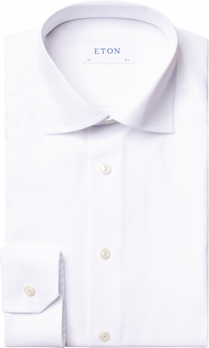 Eton - White Pin Dot Shirt Slim Fit - Branco