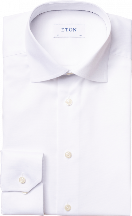 Eton - Hvid Stretch Skjorte, Slim Fit - Hvid