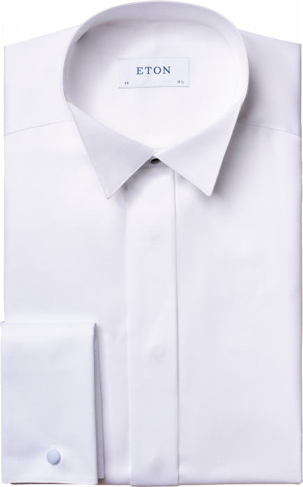 Eton - White Evening Shirt, Wing Collar, French Cuffs - Wit