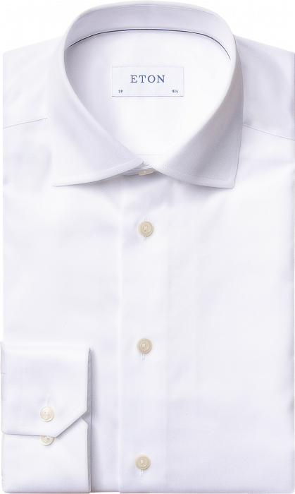Eton - Signature Twill, Contemporary Fit, Cut Away - Blanc