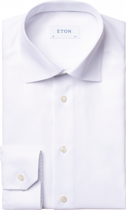 Eton - Textured Twill Contemporary Fit, Cut Away - Vit