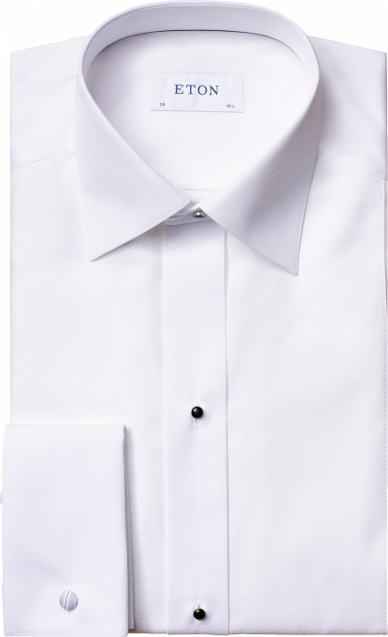 Eton - White Pique Tuxedo Shirt, Contemporary - White