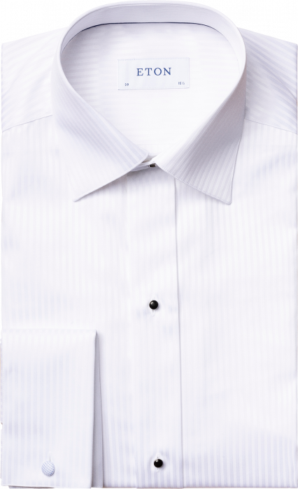 Eton - White Satin Evening Shirt, Contemporary Fit - Weiß