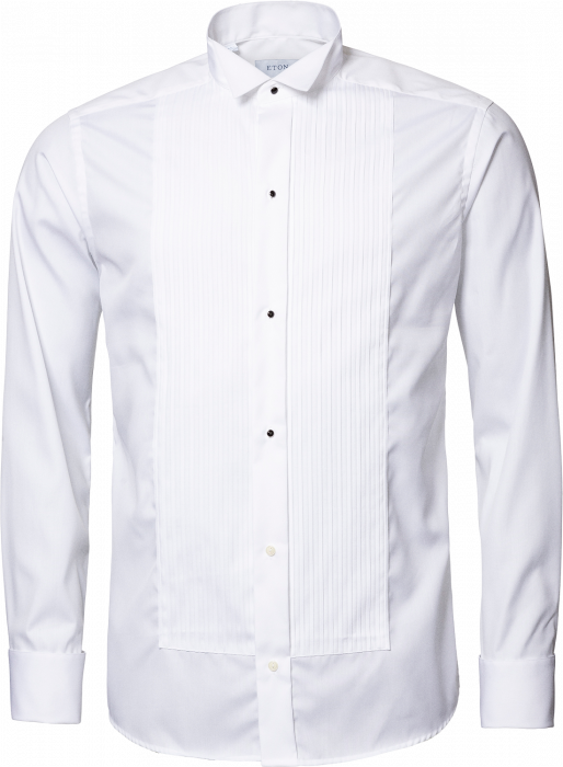 Eton - White Plissé Tuxedo Shirt, Slim - Branco