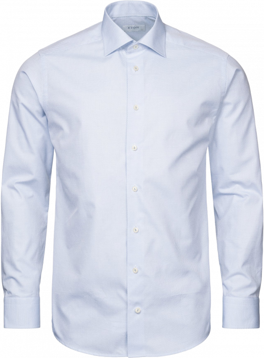 Eton - Light Blue Semi Solid Signature Dobby Shirt Slim - Light blue