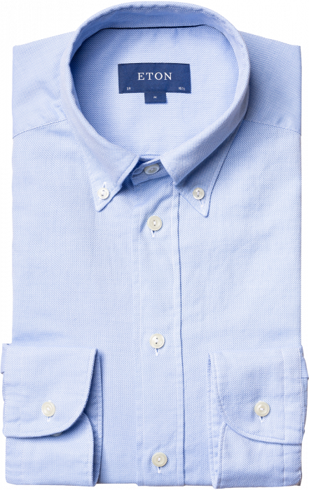 Eton - Light Blue Royal Oxford Shirt Contemporary - Light blue