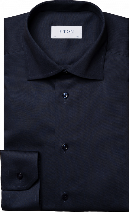 Eton - Navy Stretch Business Shirt, Slim Fit - Marinho
