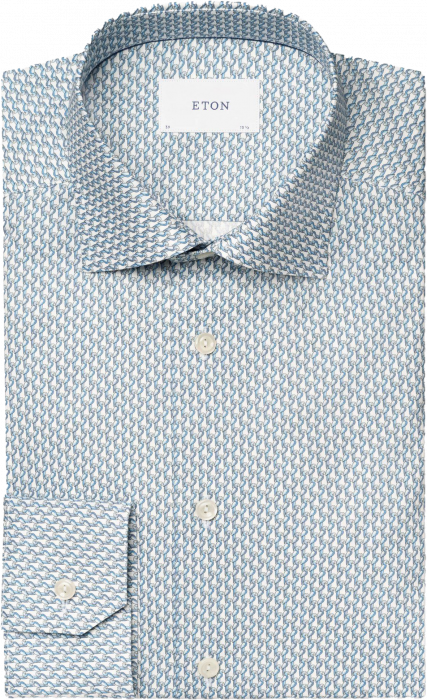 Eton - Light Blue Parrot Print Shirt - Slim fit - Azul claro