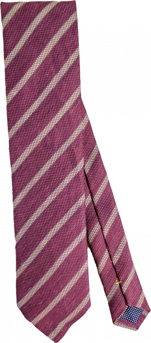 Eton - Woven Striped Tie - Light Purple & biały
