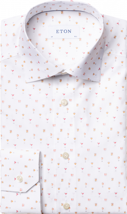 Eton - Men's Cocktail Poplin Shirt, Slim Fit - Blanco