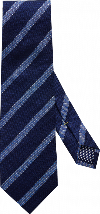 Eton - Woven Striped Tie - Donkerblauw & skye blue