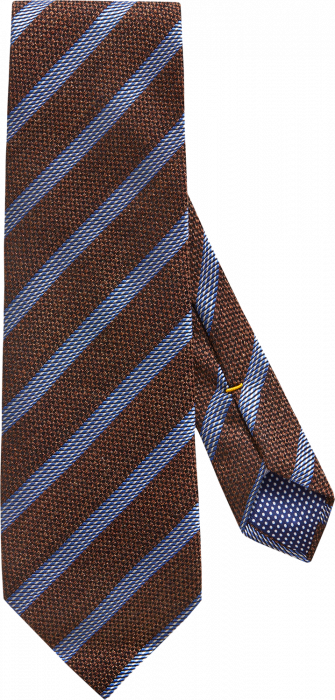 Eton - Woven Striped Tie - Brown & blauw