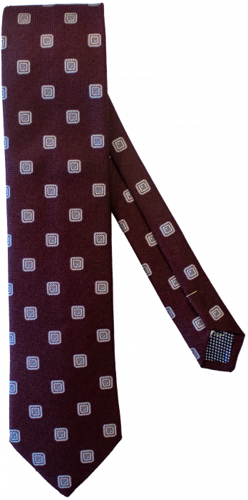 Eton - Tie With Print Details - Czerwony