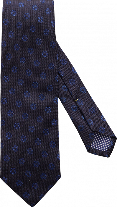 Eton - Navy Floral Dotted Silk Tie - Ciemnoniebieski & skye blue